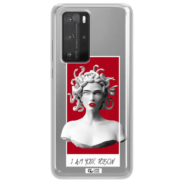 a statue of a woman with snakes on her head Huawei P40 Pro Clear TPU Case