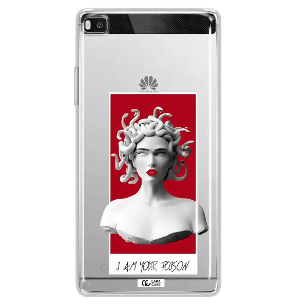 a statue of a woman with snakes on her head Huawei P8 Clear TPU Case