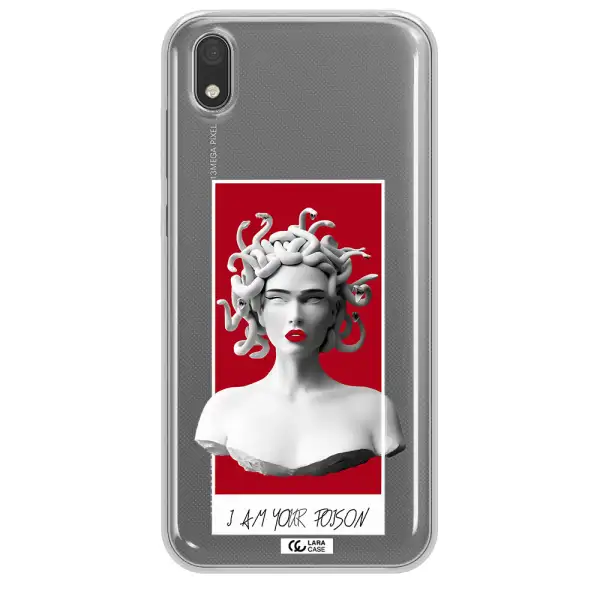 a statue of a woman with snakes on her head Huawei Y5 2019 Clear TPU Case