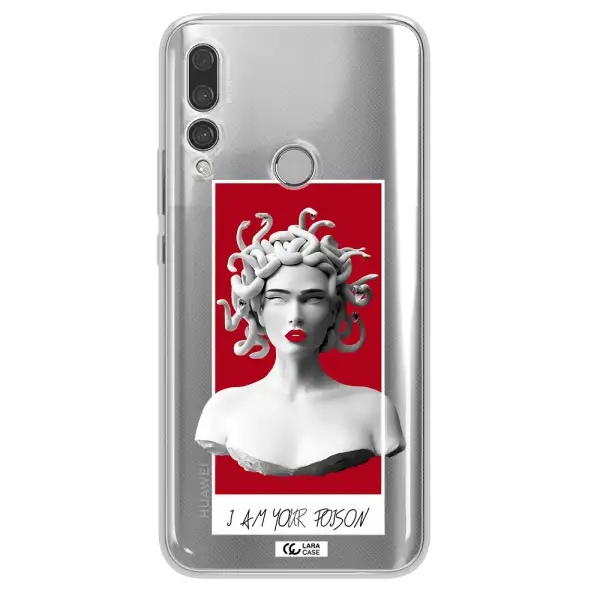 a statue of a woman with snakes on her head Huawei Y9 Prime 2019 Clear TPU Case