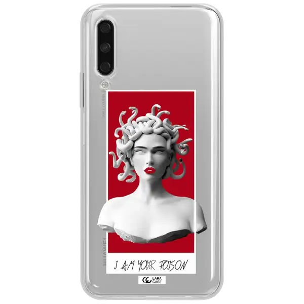 A Statue Of A Woman With Snakes On Her Head Huawei Y9S Clear Tpu Case