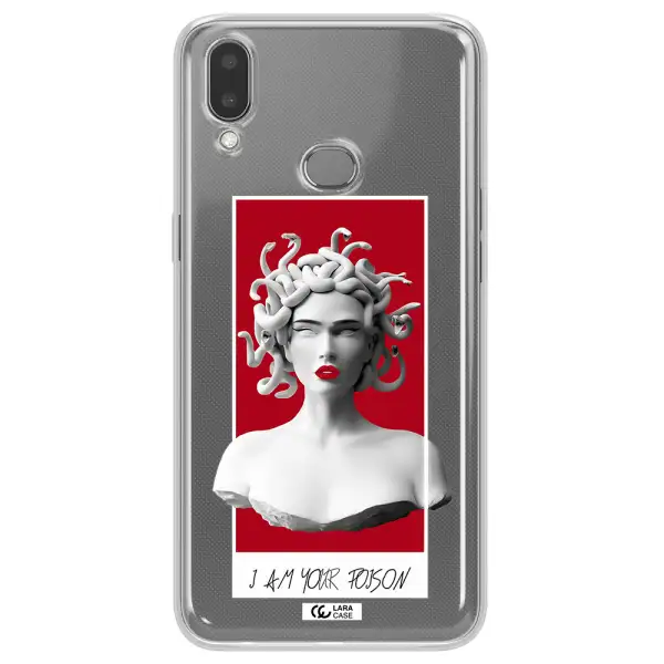 a statue of a woman with snakes on her head Samsung A10S Clear TPU Case