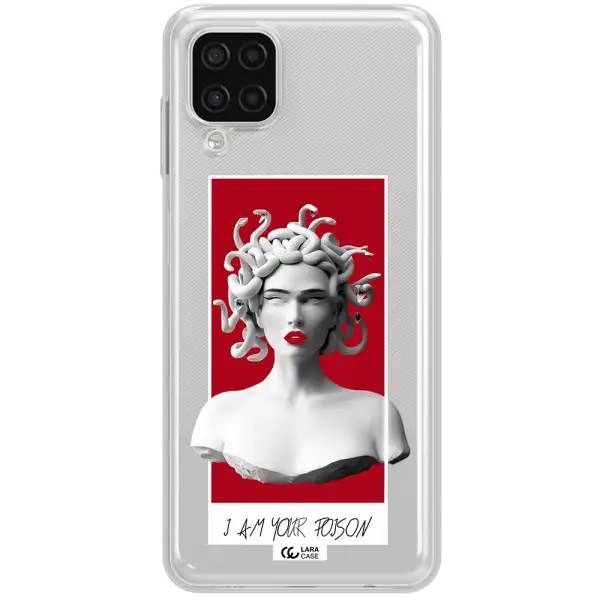 a statue of a woman with snakes on her head Samsung A12 4g Clear TPU Case