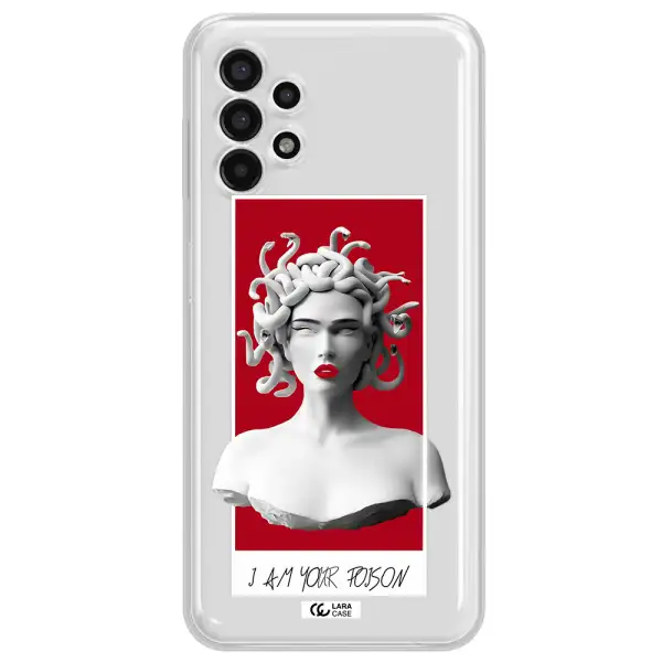 a statue of a woman with snakes on her head Samsung A13 4g Clear TPU Case