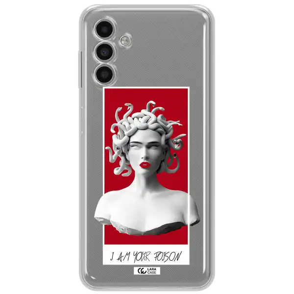 A Statue Of A Woman With Snakes On Her Head Samsung A13 5G Clear Tpu Case