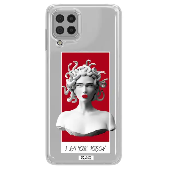 a statue of a woman with snakes on her head Samsung A22 4g Clear TPU Case