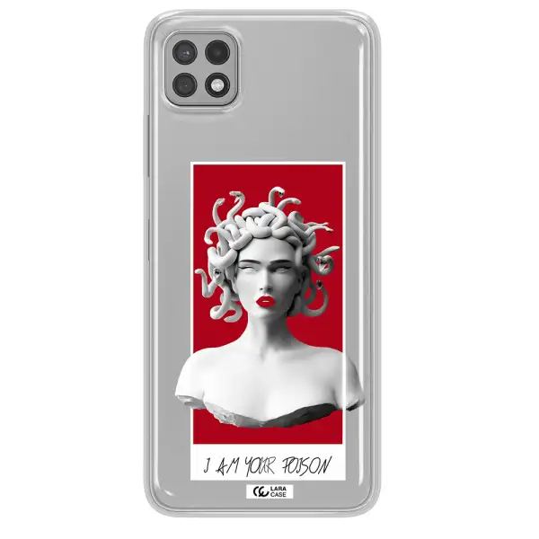a statue of a woman with snakes on her head Samsung A22 5g Clear TPU Case