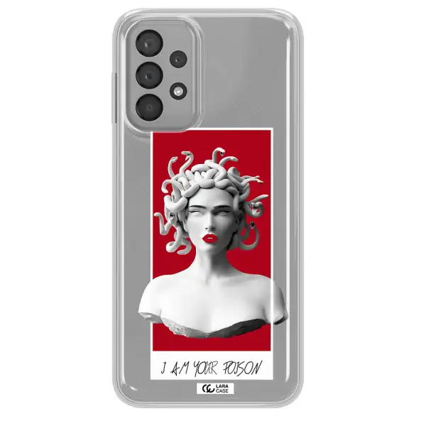 a statue of a woman with snakes on her head Samsung A23 Clear TPU Case