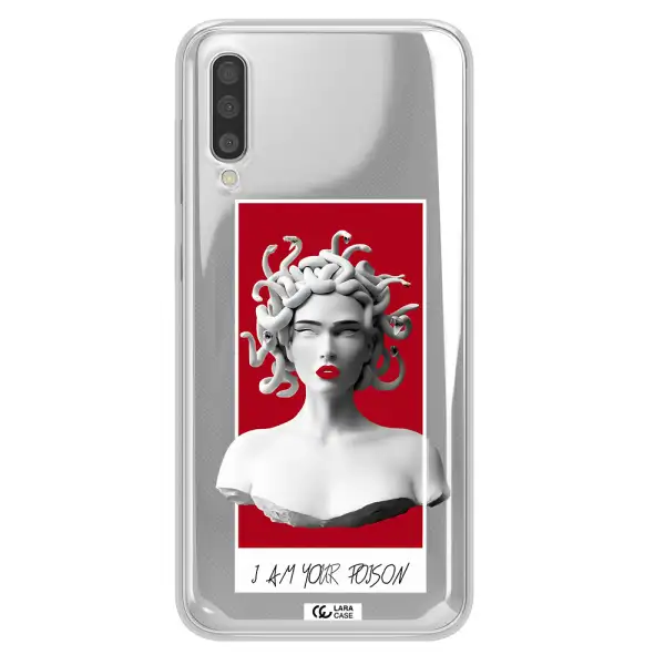A Statue Of A Woman With Snakes On Her Head Samsung A50S Clear Tpu Case