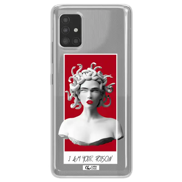 a statue of a woman with snakes on her head Samsung A51 Clear TPU Case