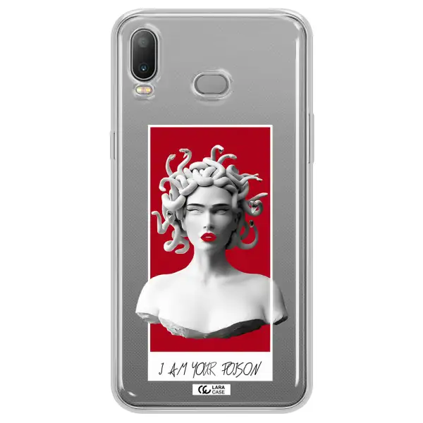 a statue of a woman with snakes on her head Samsung A6S Clear TPU Case