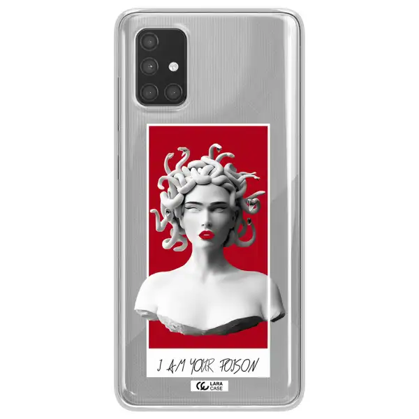 a statue of a woman with snakes on her head Samsung A71 Clear TPU Case