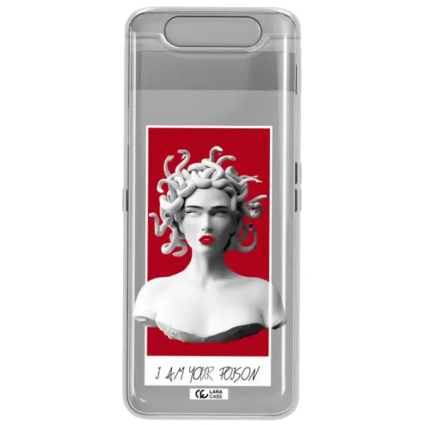a statue of a woman with snakes on her head Samsung A80 Clear TPU Case
