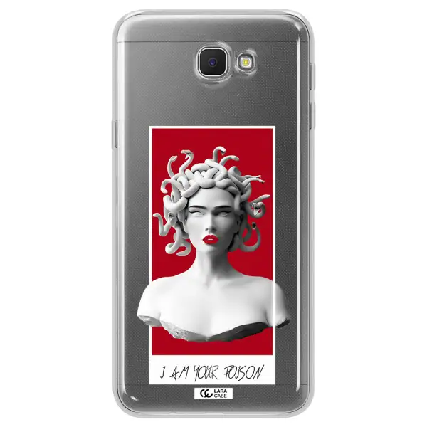 a statue of a woman with snakes on her head Samsung J5 Prime Clear TPU Case