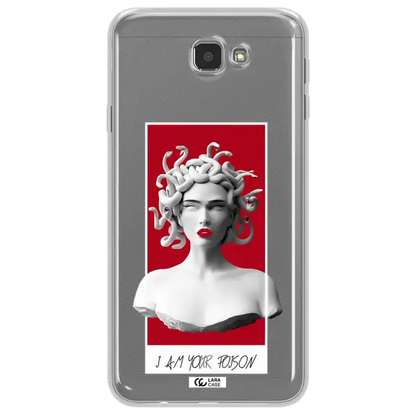 a statue of a woman with snakes on her head Samsung J7 Prim Clear TPU Case