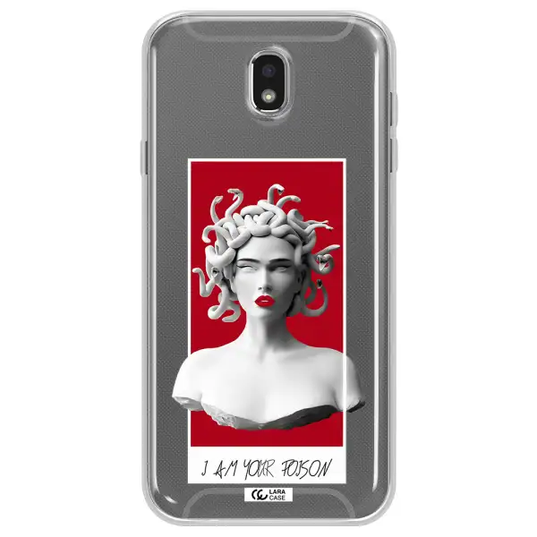 a statue of a woman with snakes on her head Samsung J7 Pro Clear TPU Case