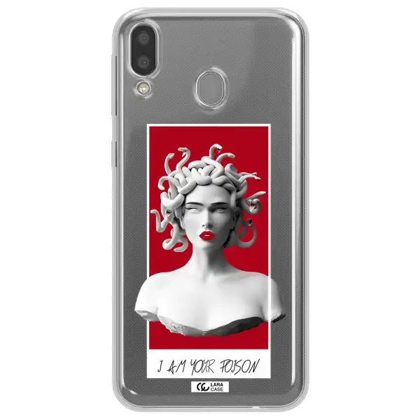 a statue of a woman with snakes on her head Samsung M20 Clear TPU Case