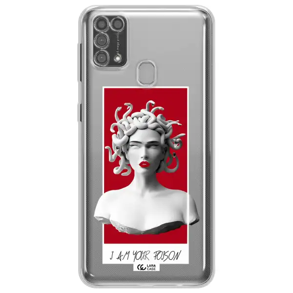 a statue of a woman with snakes on her head Samsung M31 Clear TPU Case