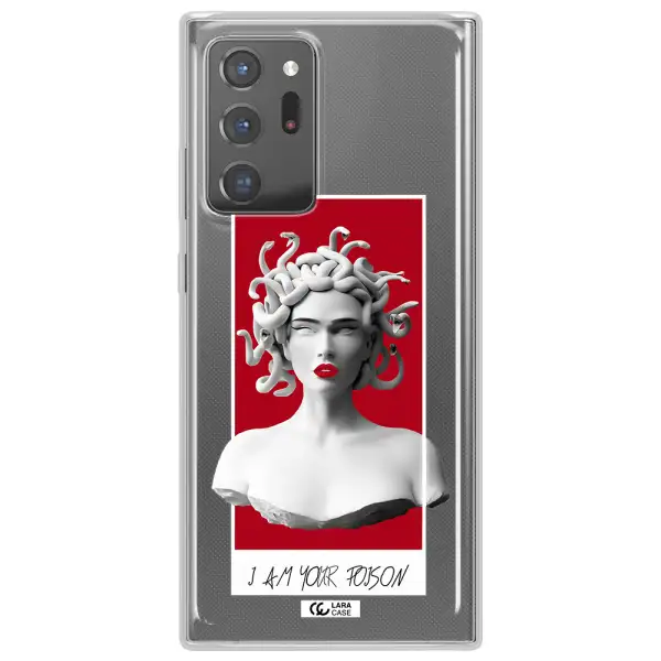 a statue of a woman with snakes on her head Samsung Note 20 Ultra Clear TPU Case