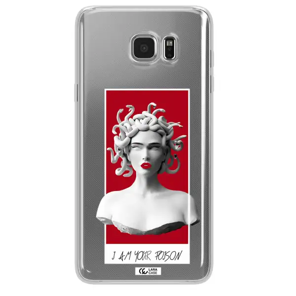 a statue of a woman with snakes on her head Samsung Note 5 Clear TPU Case