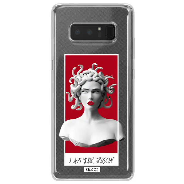 a statue of a woman with snakes on her head Samsung Note 8 Clear TPU Case