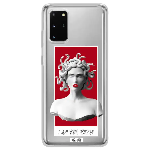 a statue of a woman with snakes on her head Samsung S 20 Plus Clear TPU Case
