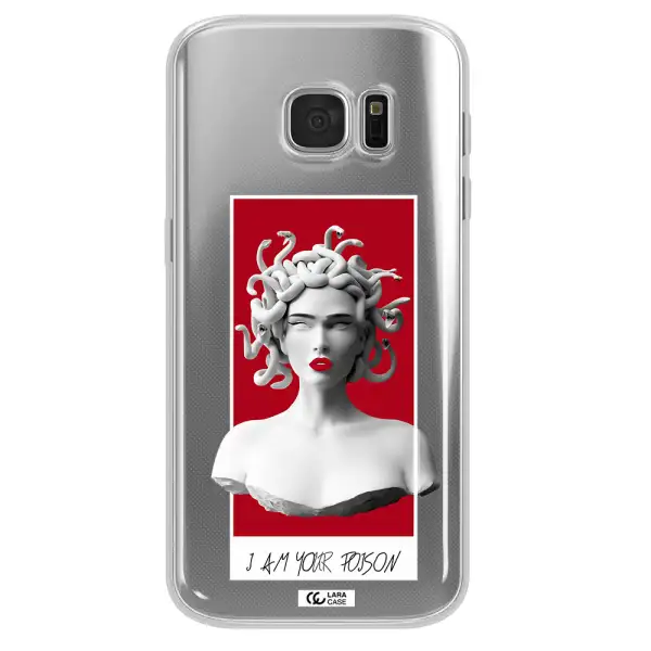 a statue of a woman with snakes on her head Samsung S 7 Clear TPU Case