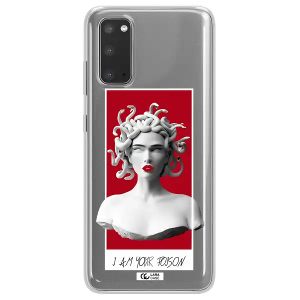 a statue of a woman with snakes on her head Samsung S20 Clear TPU Case