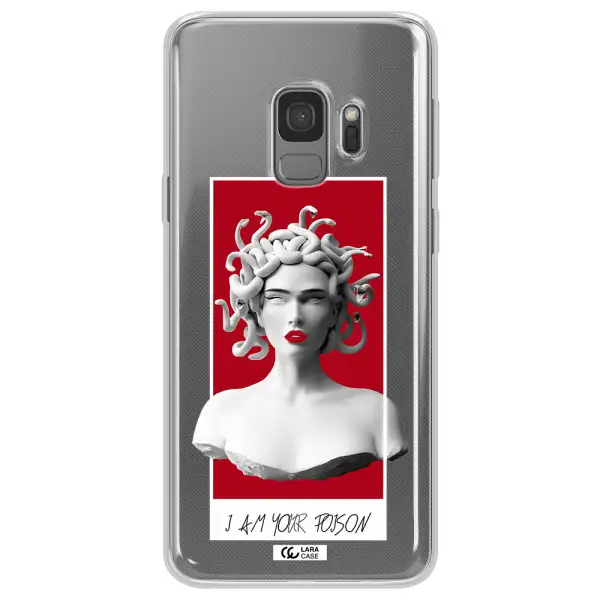 a statue of a woman with snakes on her head Samsung S9 Clear TPU Case