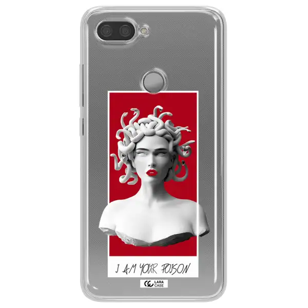 a statue of a woman with snakes on her head Xiaomi Mi 8 Lite Clear TPU Case