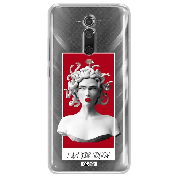 a statue of a woman with snakes on her head Xiaomi Mi 9T Clear TPU Case