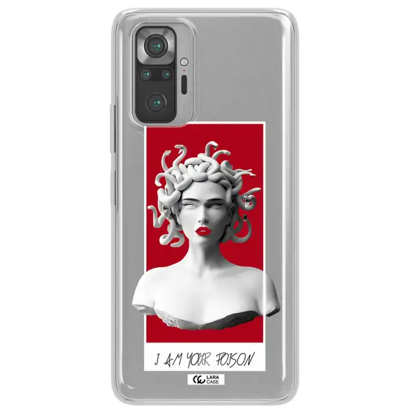 a statue of a woman with snakes on her head Xiaomi Note 10 Pro Clear TPU Case