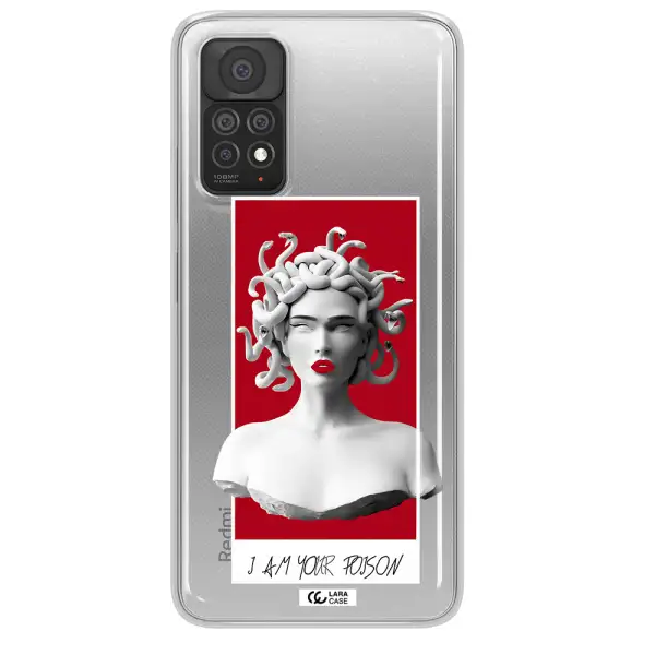 a statue of a woman with snakes on her head Xiaomi Note 11 Pro Clear TPU Case