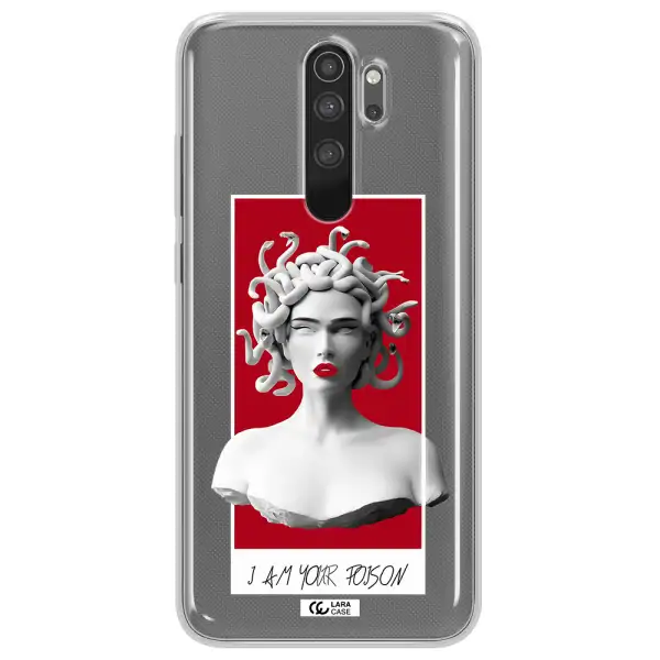 a statue of a woman with snakes on her head Xiaomi Note 8 Pro Clear TPU Case