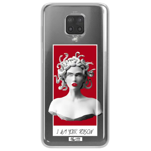 a statue of a woman with snakes on her head Xiaomi Note 9 Pro Clear TPU Case