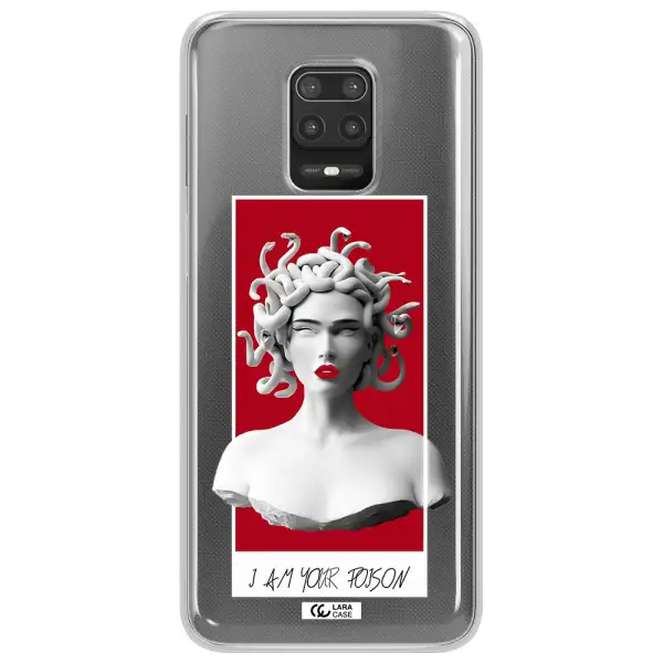 a statue of a woman with snakes on her head Xiaomi Note 9S Clear TPU Case
