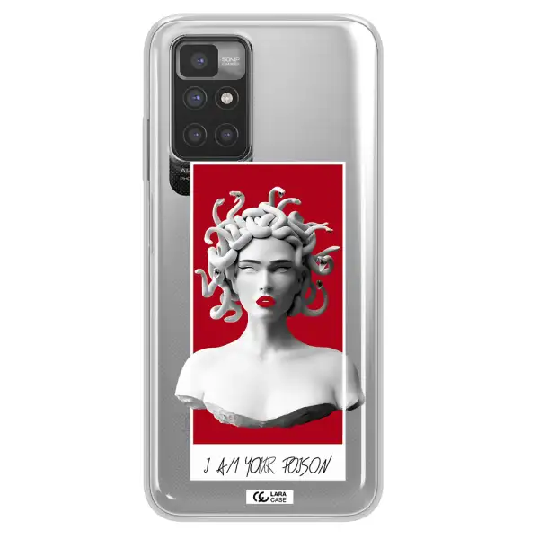 a statue of a woman with snakes on her head Xiaomi Redmi 10 Clear TPU Case