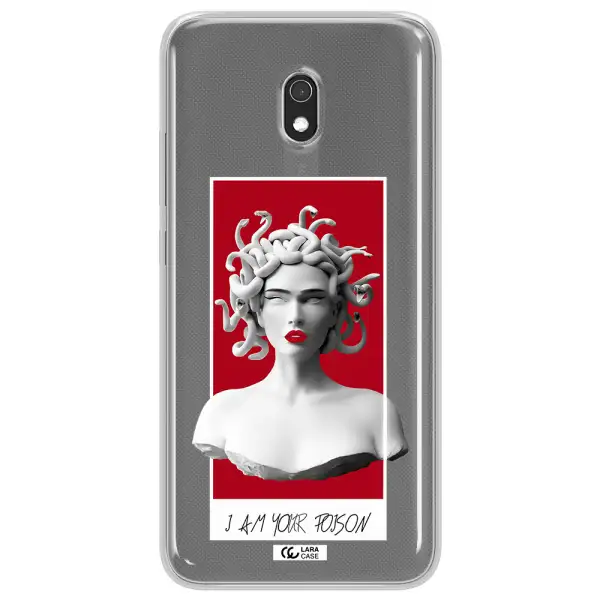 a statue of a woman with snakes on her head Xiaomi Redmi 8A Clear TPU Case