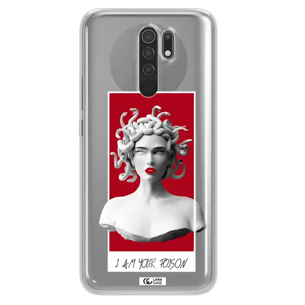 a statue of a woman with snakes on her head Xiaomi Redmi 9 Clear TPU Case