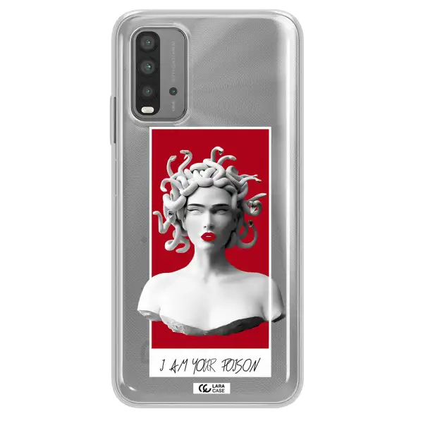 a statue of a woman with snakes on her head Xiaomi Redmi 9T Clear TPU Case