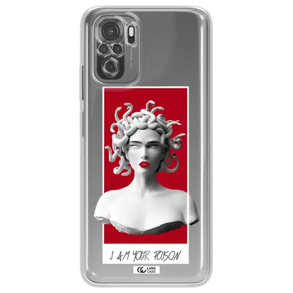 A Statue Of A Woman With Snakes On Her Head Xiaomi Redmi Note 10S Clear Tpu Case