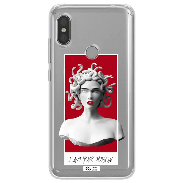 a statue of a woman with snakes on her head Xiaomi Redmi Note 6 Pro Clear TPU Case
