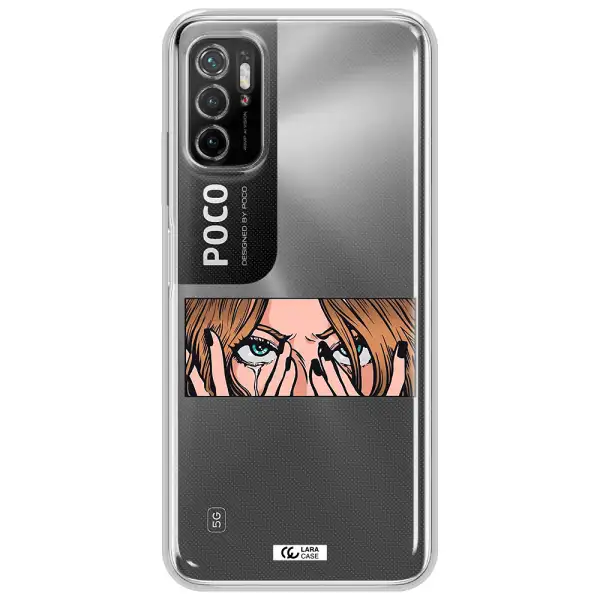 A Cartoon Of A Woman Holding Her Eyes Xiaomi Poco M3 Pro Clear Tpu Case