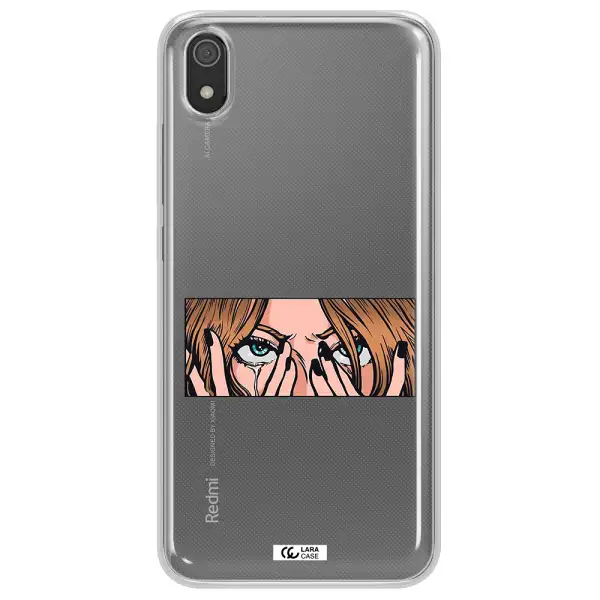 a cartoon of a woman holding her eyes Xiaomi Redmi 7A Clear TPU Case