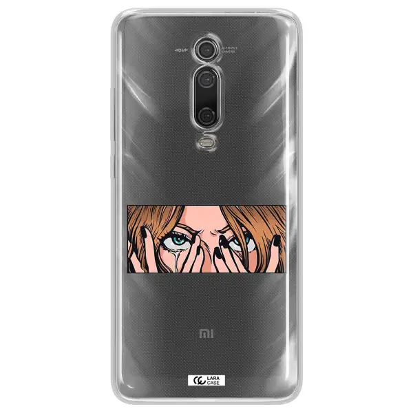 A Cartoon Of A Woman Holding Her Eyes Xiaomi Redmi K20 Clear Tpu Case