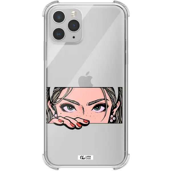 a cartoon of a woman's face Apple iPhone 11 pro max Clear PC Case