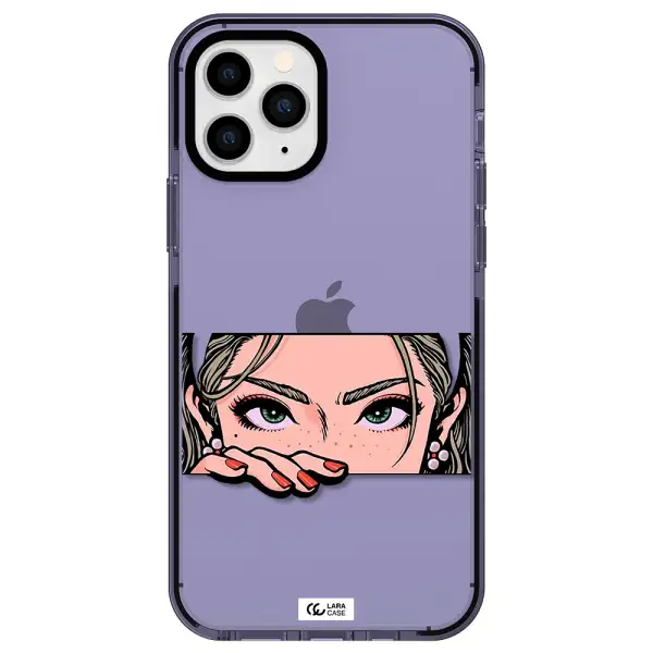 a cartoon of a woman's face Apple iPhone 11 pro max impact Lilac Case