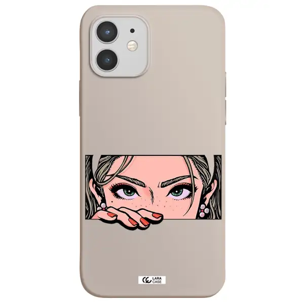 a cartoon of a woman's face Apple iPhone 12 mini Silicone Stone Case