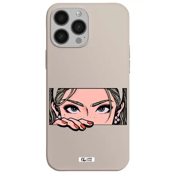 a cartoon of a woman's face Apple iPhone 13 Pro Max Silicone Stone Case