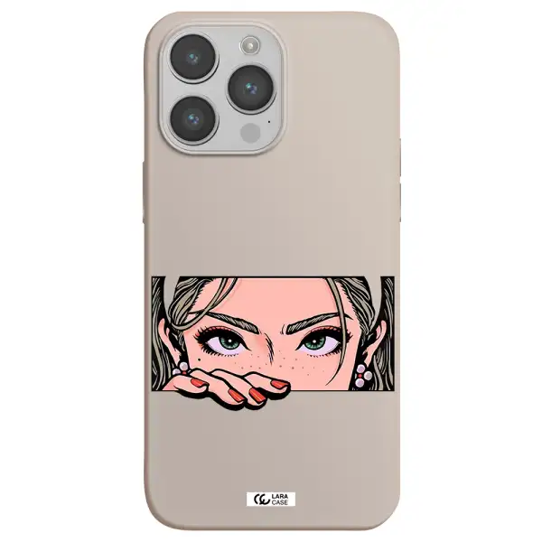 a cartoon of a woman's face Apple iPhone 14 pro max Silicone Stone Case